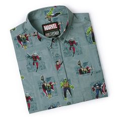 Every superfan has an origin story. Yours starts when you button up this shirt. We’re going back to the beginning on this retro-style KUNUFLEX™ featuring early versions of your favorite Marvel Super Heroes. Each Avenger strikes a classic pose in front of a comic book panel that depicts the moment they got their super start. So suit up and let your own legend begin! Officially licensed with Marvel © 2023 MARVEL Super Start, Marvel Super Heroes, Comic Book Panels, Origin Story, Suit Up, Super Heroes, Comfy Fits, Marvel Superheroes, Marvel Avengers