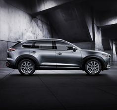 the new mazda cx - 9 is shown in this black and white photo