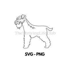 the schnauzer is shown in black and white, with the word svg - png