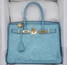 Blue Birkin, Trending Bags, Stile Kylie Jenner, Cute Luggage, Expensive Bag, Luxury Bags Collection, Fendi Bag, Girly Bags, Luxury Purses