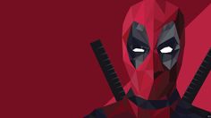 a deadpool character with two swords in his hand and the face is made out of paper