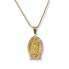 18kt gold plated, Stainless Steel Dimensions: Length: 4 cm Width: 2.5 cm Our Lady Guadalupe, Guadalupe Necklace, Lady Guadalupe, Twisted Chain, Girly Accessories, Our Lady, Gold Plate, Plating, Pendant Necklace