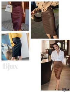 Bjux – Genuine Leather High Waist Split Back Skirt Slim Fit Sexy Hip-Hugging Pencil Skirt Elastic Leather Skirt – Bjux Fashion Boutique Brown Pencil Skirt For Night Out, Brown Pencil Skirt For Fall Party, Fall Party Brown Pencil Skirt, Brown High-waisted Pencil Skirt, Brown High Waist Pencil Skirt, Elegant High-waisted Brown Mini Skirt, Elegant High Waist Brown Mini Skirt, Back Skirt, Wrap Around Skirt