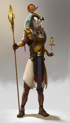 an egyptian pharaoh holding a golden staff