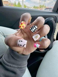 Exotic Nails Short, Summer Nails Black Women, Bday Nails, Acrylic Toe Nails, Drip Nails