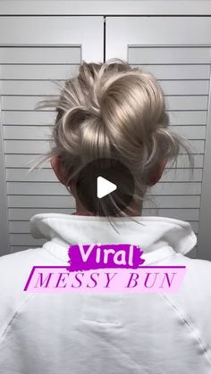 Megan Wadsworth on Instagram: "My version of the viral messy bun 😉

It’s quick. It cute. And, it definitely checks the messy box. ☑️ Perfect gym hair for me.

You don’t need to add Bobby pins. But they allow me more control over the bun for long lasting wear.

#flightattendant #messybun" How To Make A Big Messy Bun, Loose Top Knot Bun, Low Messy Bun For Medium Length Hair, Viral Messy Bun Tutorial, Buns For Layered Hair, Small Buns Hairstyles, Low Messy Bun Tutorial For Medium Hair, Messy Bun Tutorial For Medium Hair Shoulder Length Easy Updo, Medium Length Messy Bun Tutorial