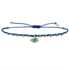 Angel Evil Eye Anklet, image Gold Braided Bracelet With Evil Eye As Gift, Gold Braided Evil Eye Bracelet As A Gift, Gold Braided Bracelet With Evil Eye For Gift, Handmade Spiritual Gold Anklet, Adjustable Blue Anklets For Festival, Adjustable Spiritual Anklets As A Gift, Bohemian Gold Resizable Evil Eye Bracelet, Gold Bohemian Beaded Bracelets With Evil Eye, Bohemian Gold Braided Bracelet With Evil Eye