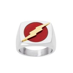 Honor your beloved superhero with this officially licensed DC Comics Flash logo stainless steel fashion ring. This DC Comics Flash Stainless Steel Ring is crafted in high-quality stainless steel making it suitable for all skin types and fits a size ten. This DC Comics Flash ring comes carded making it a perfect gift for any man including your husband, boyfriend, son, brother, grandson, nephew or any loved one. Size: one size. Color: Red. Gender: male. Age Group: adult. Dc Comics Flash, Flash Ring, Steel Logo, Flash Logo, Ring Size 10, Stainless Steel Ring, Fashion Ring, Size 10 Rings, Stainless Steel Rings