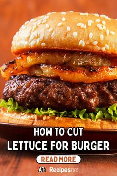 a hamburger sitting on top of a wooden table