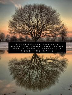 a tree reflecting in the water with a quote on it that says,'we need to