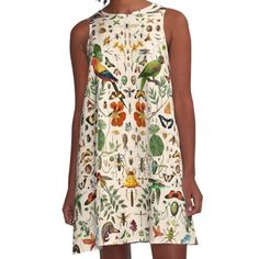 Loose-fit, mid-length sleeveless dress with silky handfeel. Printed on both sides. Machine washable. Size range XS-2XL. A decorative motif of diverse biology. Symmetry in Nature. A collection of high detailed biology illustrations arranged in a symmetrical nature. Symmetry In Nature, Num Nom, Miss Frizzle, Dress For Sale, In Nature, Biology, Mid Length, Dresses For Sale, A Line Dress