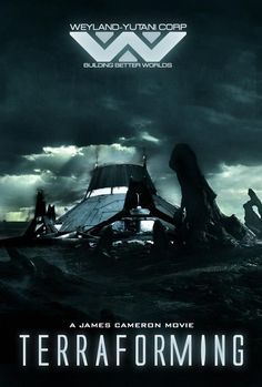 a movie poster for the upcoming film terraforming, with an image of a ship in