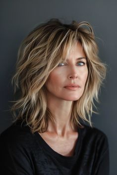 27 Chic Shaggy Bob Styles For Fine Hair To Transform Your Look Shaggy Bangs Fine Hair, Long Bob With Choppy Layers, Shaggy Layered Haircuts Medium Fine Hair, Shag Hairstyles Low Maintenance, Layered Lobs For Thick Hair, Edgy Textured Haircuts, Choppy Layered Bob Hairstyles Medium, Shag No Bangs Hairstyles Medium, Medium Shag With Bangs Fine Hair