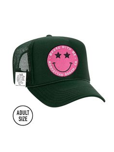 Our Woolf With Me® trucker hat is perfect for your sunshine adventures!☆Customize this adult trucker hat by adding interchangeable velcro embroidered patches! SIZE: Adult Size. Adjustable Snap Back Foam Front, 100% Polyester Mesh Back Outdoor Trucker Hat With Patches, Playful Outdoor Trucker Hat With Curved Brim, Adjustable Trucker Hat With Patches For Outdoor, Playful Curved Brim Trucker Hat For Outdoor, Playful Trucker Hat For Outdoor, Outdoor Adjustable Trucker Hat With Patches, Trucker Hat With Logo Patch, Trucker Hat With Logo Patch Visor, Playful Snapback Trucker Hat For Outdoor