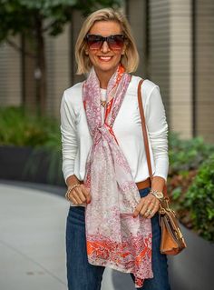 Ivory Orange Rust Abstract Floral Silky Scarf Shawl - Just Style LA Elegant Sophisticated, Scarf Sale, Just Style, Scarf Poncho, Women Shawl, Silky Scarf, Cardigan Top, Cardigan Fashion, Womens Blazers