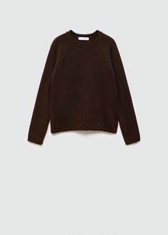 Fine-knit wool-blend sweater - Woman | MANGO USA Color Marron, Brown Sweater, Cute Sweaters, Fall Sweaters, Wool Blend Sweater, Inspiration Style, Knitted Fabric, Sweaters & Cardigans, Wool Blend