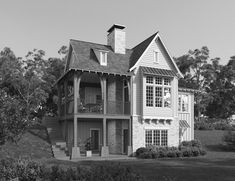 this is an artist's rendering of the exterior of a house in black and white