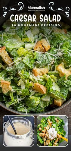 caesar salad with homemade dressing in a bowl