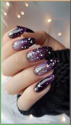 Discover 20 trendy fall nail designs that blend cozy vibes with chic elegance! Night Sky Nails, Celestial Nails, Chinese Nails, Birthday Nail Designs, Celestial Magic, Witchy Nails, Sky Nails, Galaxy Nails, Best Nail Art Designs