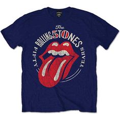 Men's T-Shirt: The Rolling Stones - 50th Anniversary. £15.00. Available in Small, Medium & Large. Band Merchandise, Mens Band, Quality T Shirts, 50th Anniversary, Rolling Stones, Types Of Shirts, Tank Shirt, Vintage Black, Hoodie Shirt