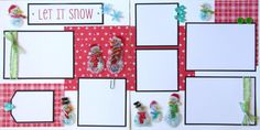 a scrapbook with snowmen and christmas decorations