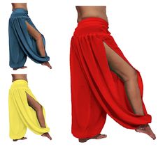 "Chiffon Plated Baggy Side Slit Harem Pant Belly Dancing Trouser Pant Children Size Available Contact us... Wholesale Lot Available Item type - Baggy Side Slit Harem Yoga Pant Product - One Harem Pant Fabric - Chiffon Transparent - Sheer Work - No Length - 40\" Approx. Waist - 25\" to 54\" Condition - New without tag Lining - Not Included Style - Baggy Harem Yoga Pant Item Description: - These are wonderful, Light weight, Chiffon Pleated Baggy Side Slit Harem Yoga Pant that flow beautiful with e Haram Pants, Guard Uniform, Flamenco Skirt, Plain Scarves, Winter Guard, Harem Pant, Paneled Skirt, Belly Dancing, Full Circle Skirts