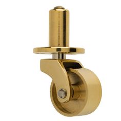 an image of a brass plated pulley on a white background