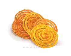 three orange spirals sitting on top of each other