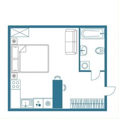 the floor plan for a studio apartment