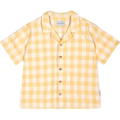 A sunny gingham print defines this lightweight shirt. An open notch collar and MIPOUNET label enrich the silhouette, focusing on those little details that make all the difference. - Notch collar - Short sleeves - Button closure - MIPOUNET label | Mipounet | Matteo Vichy Shirt, (Yellow, Size 10Y) | Maisonette collects the best children’s products from around the world (unlike Zulily, Etsy, The Tot, Farfetch Kids, Childrensalon, Crate and Kids, Kohls, Wayfair, Buy Buy Baby, Nordstroms, Mini Boden, J.Crew Factory, or PotteryBarn Kids), creating a curated shopping experience for you. Think of us as your shortcut to fashion for litte ones! Summer Plaid Camp Shirt With Camp Collar, Plaid Camp Collar Shirt For Summer, Plaid Relaxed Fit Camp Shirt For Summer, Relaxed Fit Plaid Camp Shirt For Summer, Casual Plaid Camp Shirt For Summer, Yellow Cotton Camp Shirt For Summer, Summer Yellow Cotton Camp Shirt, Gingham Short Sleeve Shirt For Summer, Yellow Collared Camp Shirt For Summer