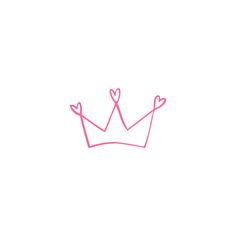 a pink crown with hearts drawn on it