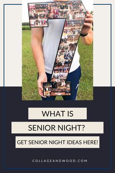 a person holding up a photo frame with the words what is senior night?