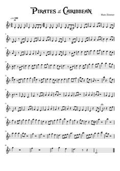 pirates of the caribbean sheet music for violin and piano with notes in english and spanish