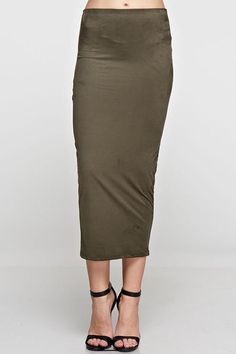 Olive Green Suede Skirt 90% Poly 10% Span Made in the USA Olive Green Pencil Skirt, Green Pencil Skirt, Pencil Skirt Pattern, Satin Pencil Skirt, Green Pencil, Pencil Skirt Work, Pencil Skirt Casual, Green Pencil Skirts, Pencil Skirt Outfits