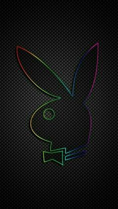 an image of a neon colored rabbit on a black background