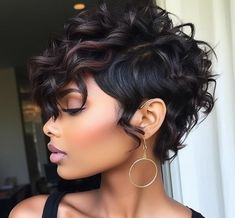 Wavy Pixie Bob, Shaved Side, Goddess Braids Hairstyles, Wig Store