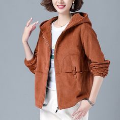 Brand Name: ZOKIThickness: STANDARDOrigin: CN(Origin)Season: Spring/AutumnType: LOOSEMaterial: CottonPattern Type: SolidClothing Length: RegularCollar: O-NeckDecoration: PocketsSleeve Length(cm): FullHooded: YesStyle: CasualAge: Ages 18-35 Years OldClosure Type: zipperModel Number: 1208Sleeve Style: RegularOuterwear Type: Corduroy jacketsize: M/XL/XXL/3XLgender: Girl girls women woman lady female mujerseason: Spring/ Autumnoccasion: Daily/shopping/ workingOuterwear style: Fashion/casual/ officef Jackets For Women Winter, Women Winter Fashion, Corduroy Coat, Korean Casual, Warm Outfits, Solid Clothes, Corduroy Jacket, Outerwear Women, Jacket Style