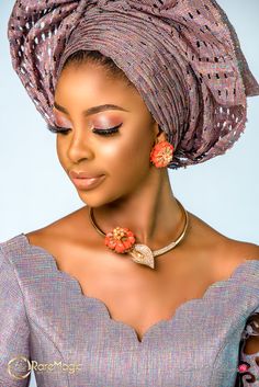 Ibo Blouse, Headwrap Ideas, Traditional Engagement, Ankara Long Gown Styles, African Wedding Attire, Yoruba Wedding