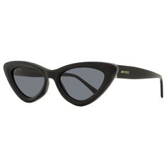 The Jimmy Choo Addy Sunglasses Feature A Dramatic Cat-Eye Shape Suitable For Women. The Acetate Frame Is Enhanced By A Beveled Profile Around The Lenses And Prominent Branding With Glitter Fabric Details On Both Temples. Jimmy Choo Garnered Fame For His Line Of Handmade Women's Shoes And Prestigious Fashion Accessories. Providing 100% Uv Protection From The Sun's Harmful Rays These Sunglasses Are Functional In Addition To Being Fashionable. Frame Material: Plastic (Acetate) Frame Color: Black Le Dramatic Cat, Jimmy Choo Sunglasses, Eye Shape, Glitter Fabric, Eye Shapes, Fabric Details, Cat Eye Sunglasses, Jimmy Choo, Uv Protection