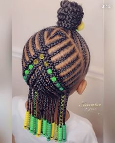 Spin Hairstyle, Kids Braided Hairstyles With Beads, Hair Design Ideas, Girls Braided Hairstyles Kids, Kids Cornrow Hairstyles, Toddler Braided Hairstyles, Black Kids Braids Hairstyles, Quick And Easy Hairstyles, Lil Girl Hairstyles