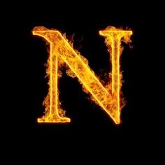 the letter n is made up of fire