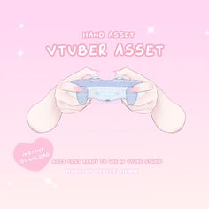 a person holding a video game controller in their hands with the text hand asset vimber asset