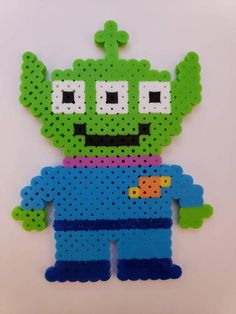 an image of a perler bead toy that is made to look like a cartoon character