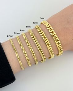 When it comes to jewelry, only solid gold is the best! Check out these Miami Cuban link bracelets by tapping the "visit" button down below. Classic Gold Curb Chain Bangle Bracelet, Classic Gold Bangle Bracelet With Curb Chain, 14k Gold Cuban Link Tarnish Resistant Bracelet, 14k Gold Tarnish Resistant Cuban Link Bracelet, Yellow Gold Curb Chain Bangle Bracelet, Elegant Curb Chain Bangle, Flexible 14k Gold Bracelet Jewelry, Flexible 14k Gold Jewelry Bracelet, Tarnish Resistant 14k Gold Bangle Bracelet