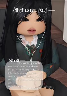 an anime character with headphones on sitting in front of a computer screen and text that reads, all of us are dead namma