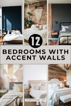 bedroom with accent walls in different colors