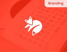 an image of a fox logo on a red background with the words branding above it