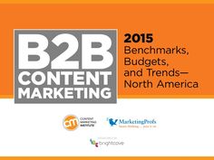 the b2c content marketing brochure is shown in orange and white, with an