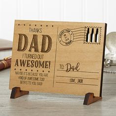 a father's day card on a table