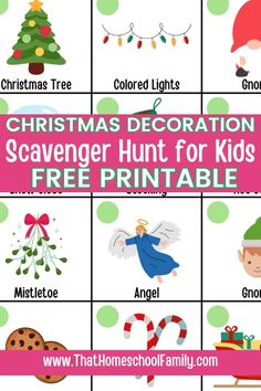 christmas decoration scavenger hunt for kids free printable